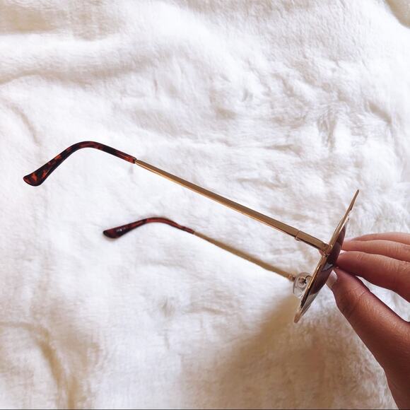 Mia Gold Cat Eye Retro Round Tinted Sunglasses - Picture 7 of 11